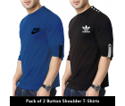 Pack of 2 Button Shoulder T-shirt